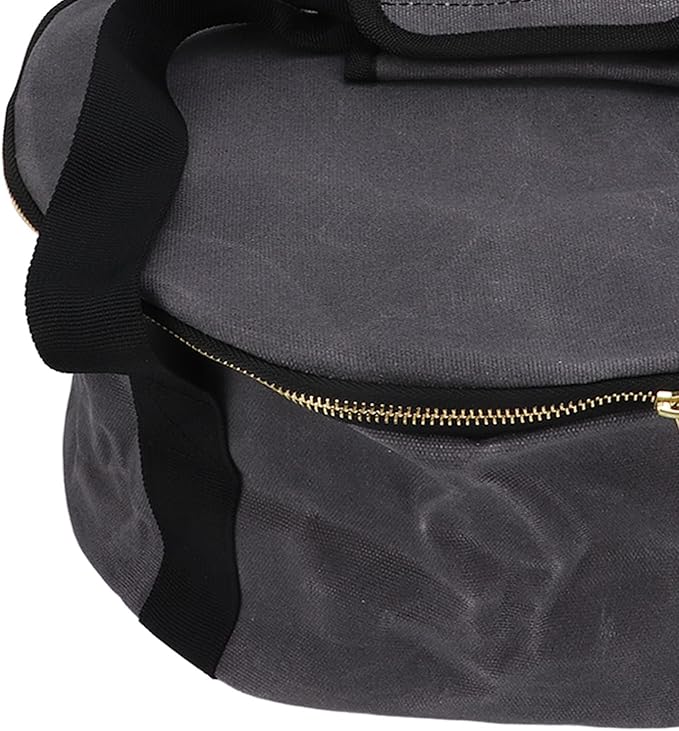 Pans Storage Bag, Dustproof Canvas Zipper Cooker Frying Pan Tableware Storage Bag Organizer with Strap for Outdoor Camping Hiking