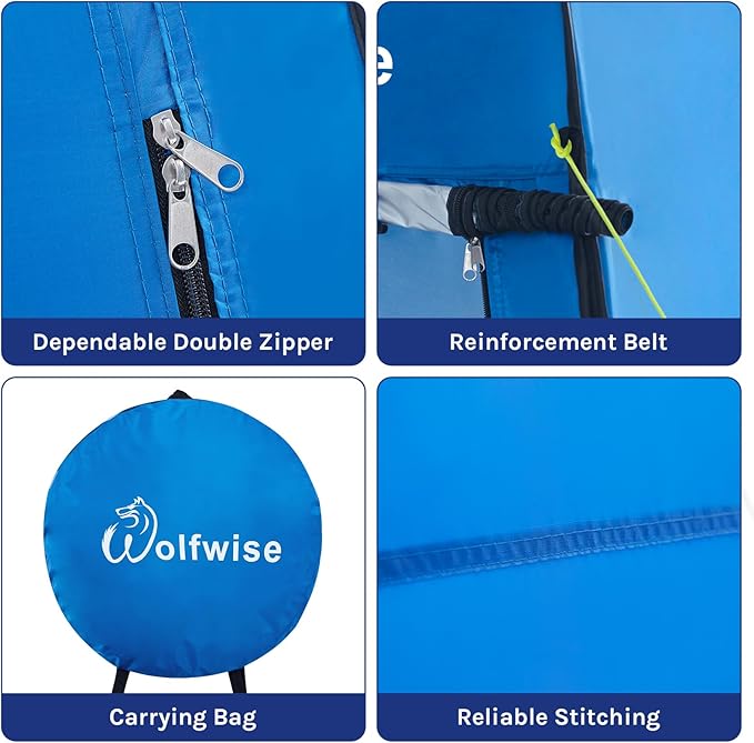 WolfWise Pop Up Privacy Shower Tent Portable Outdoor Sun Shelter Camp Toilet Changing Dressing Room