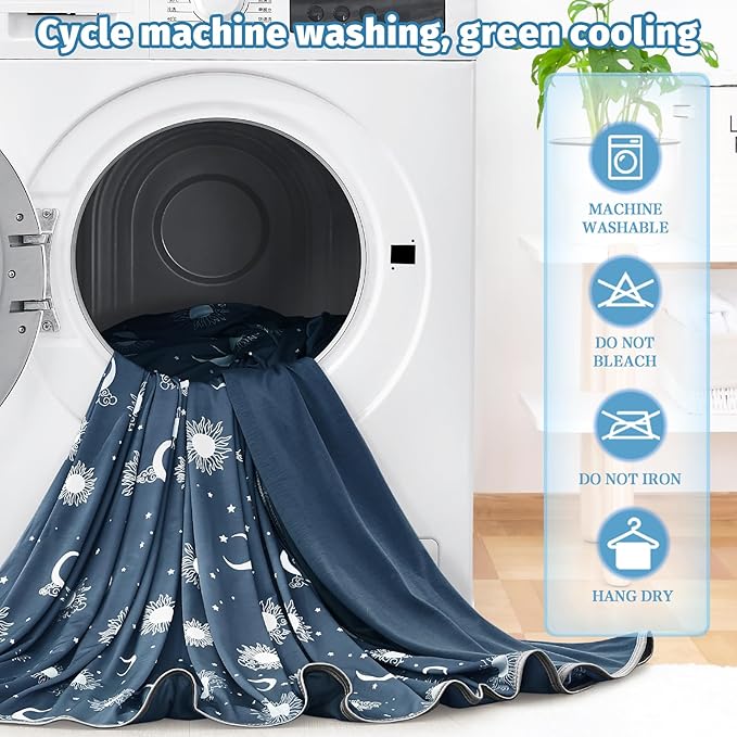 inhand Cooling Blanket Queen Size (90"x90") - Cooled Blankets for Hot Sleepers Lightweight Breathable Summer Blanket for Sleeping Night Sweats to Keep Cool in The Heat -Navy