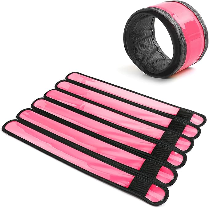 Pack of 6 LED Light Up Band Slap Bracelets Night Safety Wrist Band for Cycling Walking Running Concert Camping Outdoor Sports