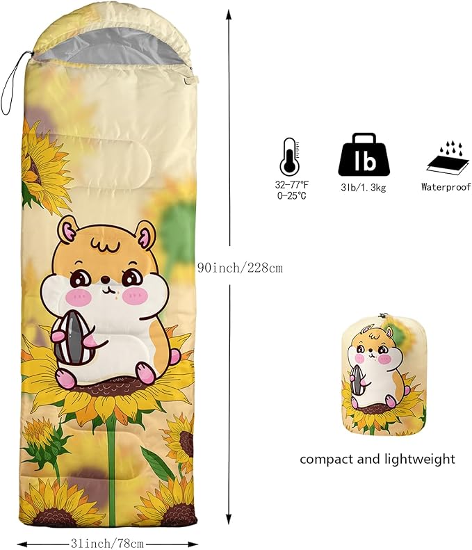 QOOMO Camping Sleeping Bags,3 Season Warm & Cool Weather,Lightweight,Waterproof Sleeping Bags for Adults & Kids,Traveling,and Outdoors,Camping Gear Equipment