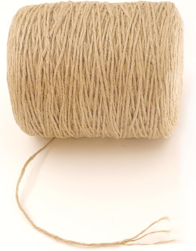 2mm x 1500 Feet Natural Jute Rope, Twine for Gardening Tomato Climbing Plant Tie Floristry Crafts Gift Wrapping Packing Decor