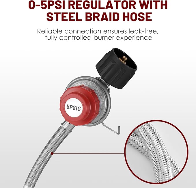 ARC 55,000BTU Propane Burner Camping Stove,Outdoor Gas Stove Burner Cooker for Cooking for Turkey Fry,Homebrewing,Crawfish Boil,and More!