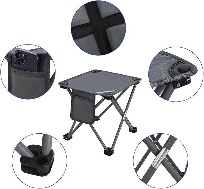 Roptat 2 Pack Camping Stool,Portable Folding Compact Lightweight Stool Seat for Camping Fishing Hiking Gardening Outdoor Walking Backpacking Travelling and Beach with Carry Bag (Grey)