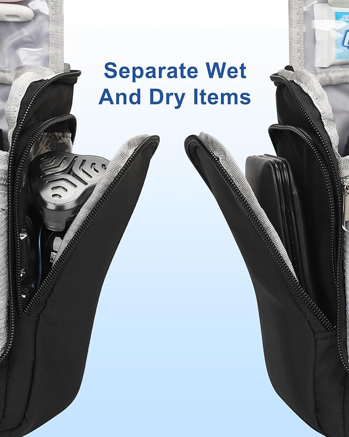 Relavel Hanging Toiletry Bag for Men and Women, Travel Toiletries Bag Water-resistant Large Makeup Cosmetic Organizer Storage, Shaving Dopp Kit Shower Bathroom Hygiene Bags, Carry-on Travel Essentials