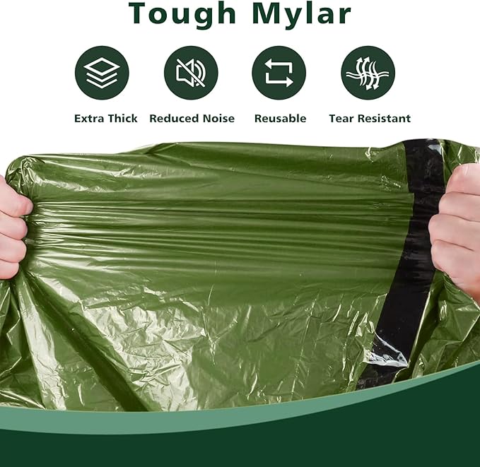 Zmoon Emergency Sleeping Bag Survival Bag, Portable Waterproof Thermal Bivy Sacks,Bivvy Bags,Camping Mylar Sleeping Bag Survival Gear Emergency Blankets Survival Shelter