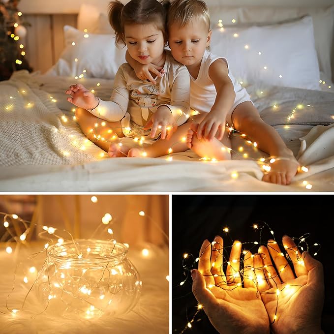 KNONEW 100FT 291 LED Outdoor Fairy Lights Plug in, Christmas Fairy Lights Outdoor Waterproof 8 Modes Memory Times for Wedding Bedroom Walls Garden Trees Decoration(Warm White)