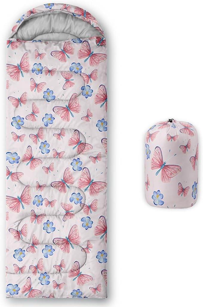 QOOMO Camping Sleeping Bags,3 Season Warm & Cool Weather,Lightweight,Waterproof Sleeping Bags for Adults & Kids,Traveling,and Outdoors,Camping Gear Equipment