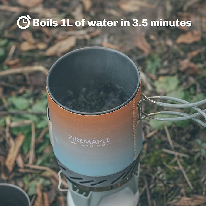 Fire-Maple "Fixed Star 1" Personal Cooking System | Pot/Jet Burner Stove System with Electric Ignition | Ideal for Hiking, Camping, Backpacking, Fishing, Hunting Trips and Emergency Use Multi