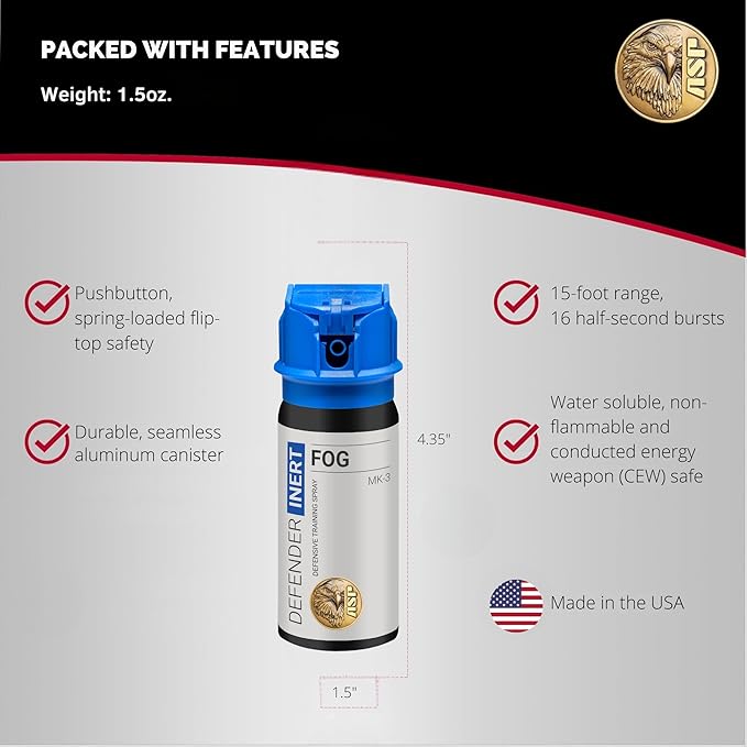 ASP Defender LE Pepper Spray, Self-Defense OC for Law Enforcement Professionals, Professional Grade Personal Defense Equipment, Personal Protection Device, 15-Foot Range