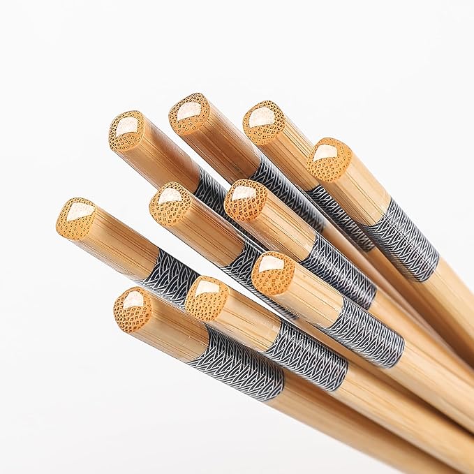 200 Pairs Bamboo Chopsticks - Reusable, Wooden, Disposable, Dishwasher Safe Bulk, 9.4 Inches with Chinese & Japanese Styles,Cloud