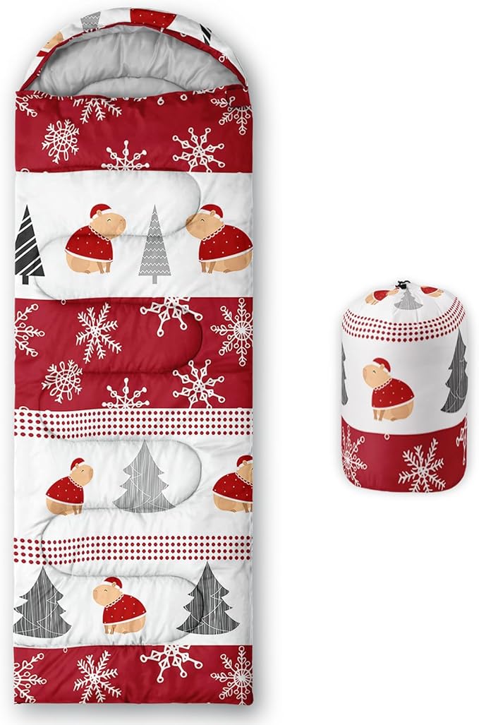 QOOMO Camping Sleeping Bags,3 Season Warm & Cool Weather,Lightweight,Waterproof Sleeping Bags for Adults & Kids,Traveling,and Outdoors,Camping Gear Equipment