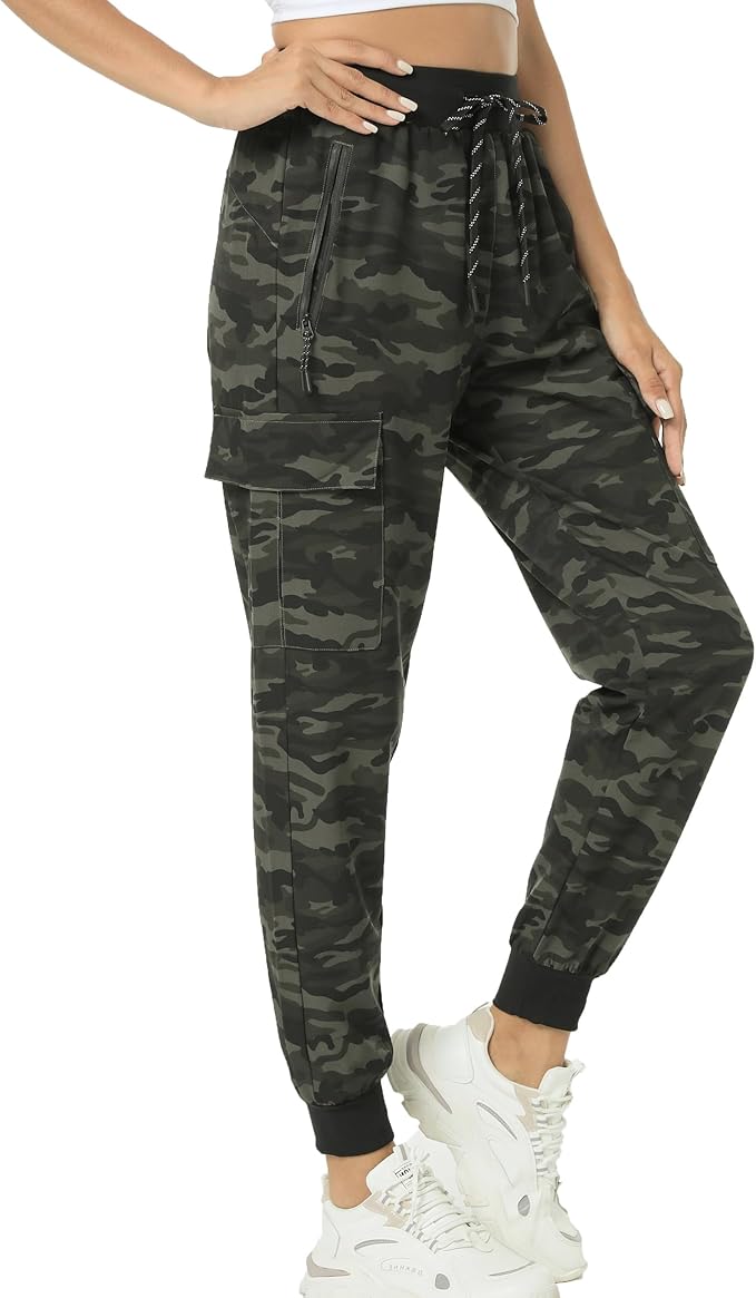 Kcutteyg Womens Water Resistant Hiking Pants with Pockets Quick Dry Soft Athletic Workout Joggers Pants for Camping Travel