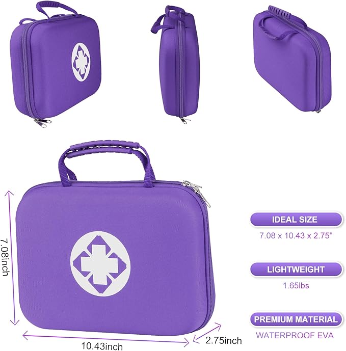 First-Aid Portable-Home Emergency-Kit Car-Travel - 299Pcs Urgent Basic First Aid Set Earthquake Emergency Kit Outdoor Backpacking Gear for Hiking Office Purple AMORNING