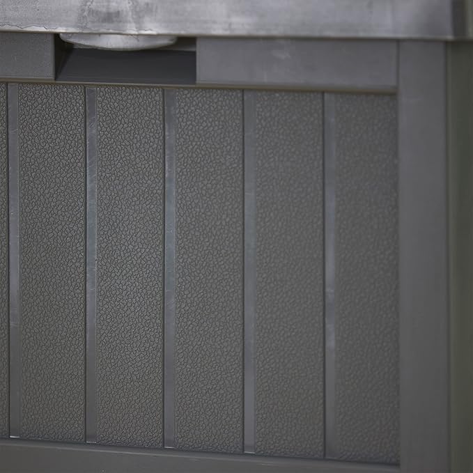 Suncast 2 Pack Trash Hideaway Refuse Container, Stylish Resin Outdoor Garbage Bin with Latching Lid, 30 to 33 Gallon Capacity, Cyberspace