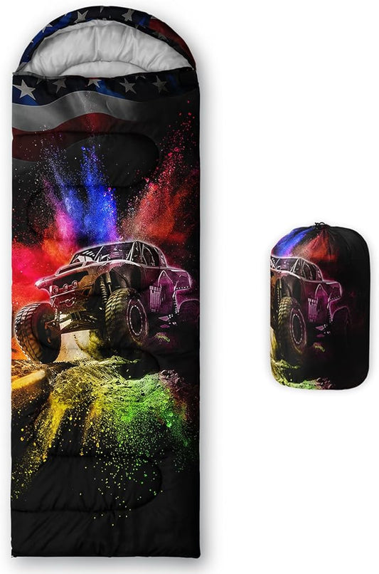 Print sleeping bag,sleeping bags,Outdoor Camping Sleeping Bag，Suitable For Children Boys And Girls Portable,Waterproof,Compact And Lightweight,Great For Outdoor Camping,Backpacking And Hiking