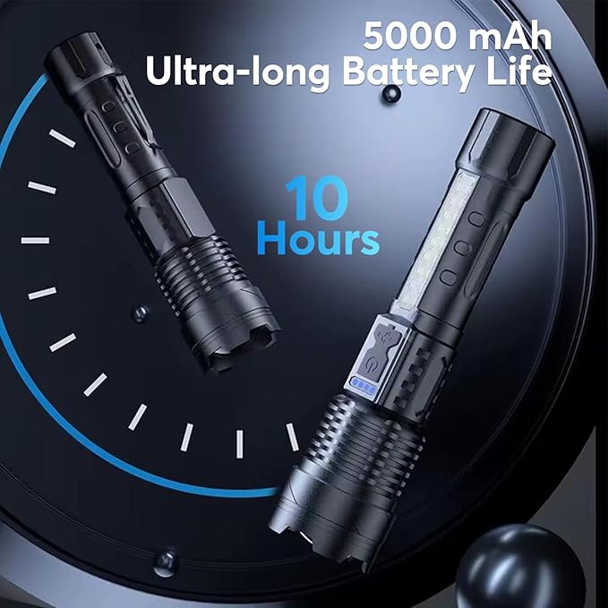 JIJ Flashlight 3 Pack, Rechargeable Flashlights High Lumens, 7 Modes LED Flashlight with IP67 Waterproof, Adjustable Handheld Tactical Flashlight for Camping, Home Emergency, Outdoor