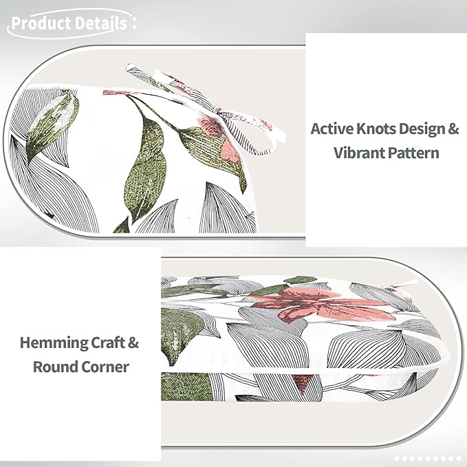 Indoor/Outdoor Chair Cushions 16x17 Inch, Patio Chair Cushions with Ties, All Weather Seat Cushions for Patio Furniture Home Garden Chair Use, Set of 4, Clemens Noir Pink