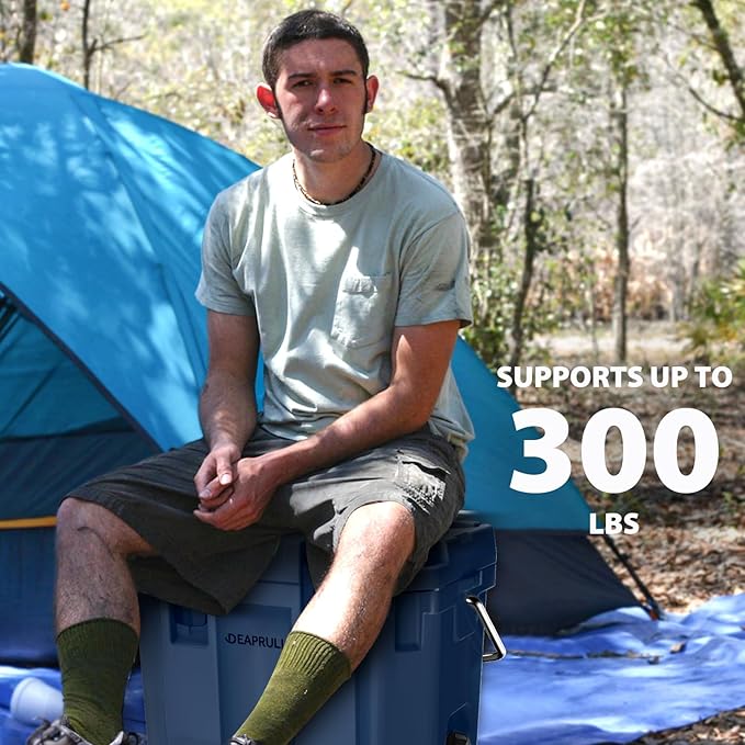 Hard Cooler, Insulated Ice Chest Box Holds Ice for More Days, Portable Cooler with Handle, Cup Holders, Double Latches for Camping Drink, Beach, Picnic, Fishing, Boat, Barbecue