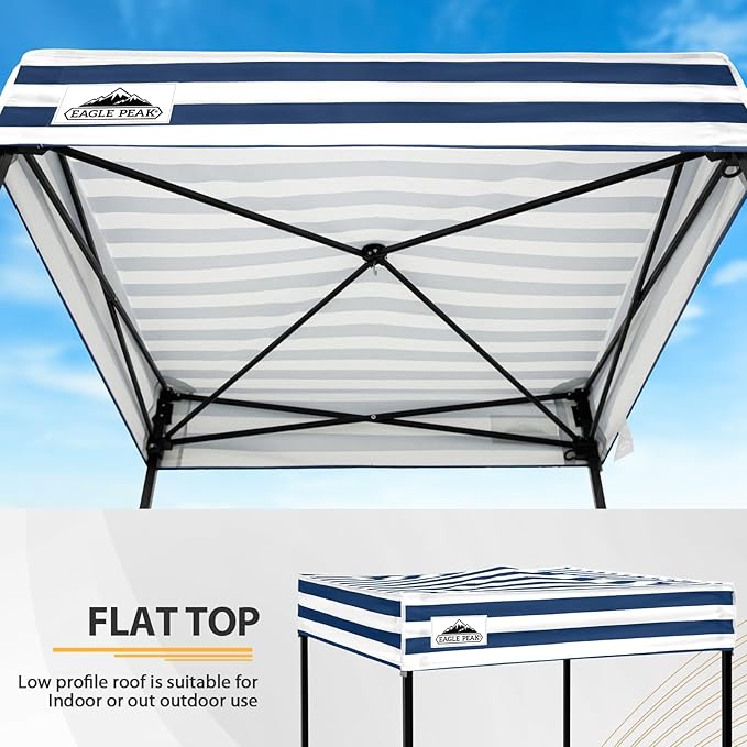 EAGLE PEAK Flex Compact 4x4 Pop-up Canopy Changing Room, Portable Privacy Dressing Room for Indoor Fashion Photoshoots, Camping, or Pool, White/Blue