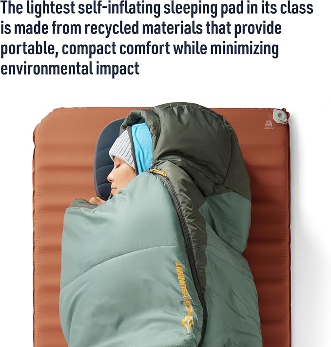 Sea to Summit Pursuit Self-Inflating Sleeping Mat for Camping and Backpacking, Rectangular - Large/Wide (78 x 30 x 2 inches)