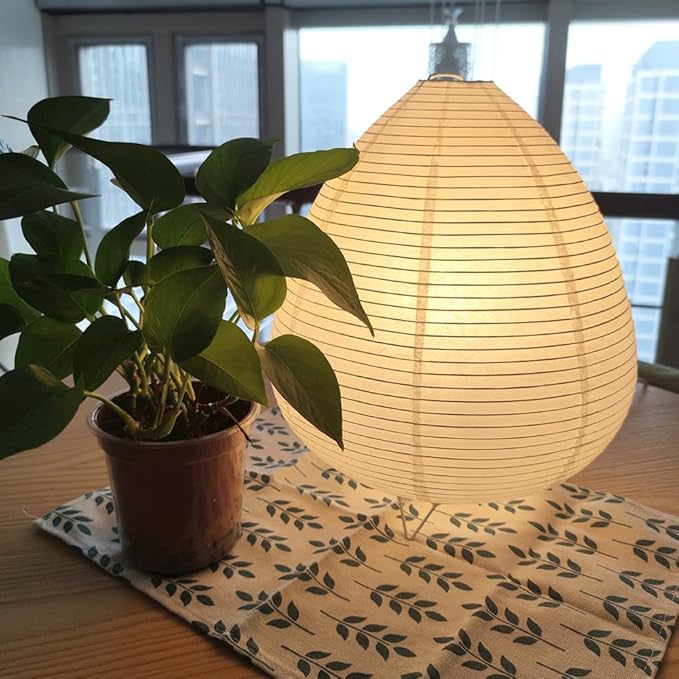 YY YEARCHY White Paper Lanterns Lamp Table Lamp Japanese Lantern Lamps for Bedroom Livingroom (Peach)