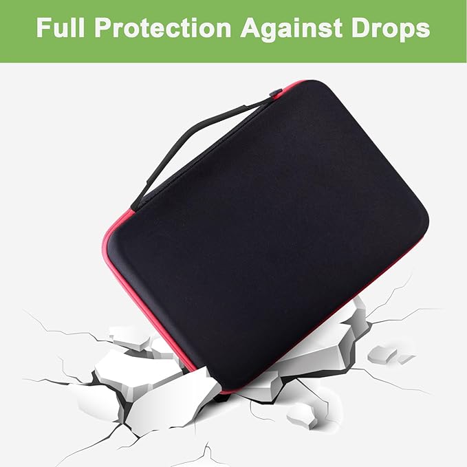 Battery Organizer Storage Holder Case Box with Tester Checker BT-168. Holds 136+ Batteries AA AAA C D Cell 9V 3V Lithium (Red)