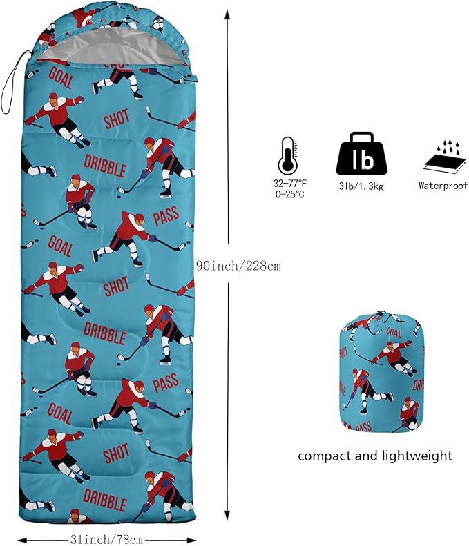 QOOMO Camping Sleeping Bags,3 Season Warm & Cool Weather,Lightweight,Waterproof Sleeping Bags for Adults & Kids,Traveling,and Outdoors,Camping Gear Equipment