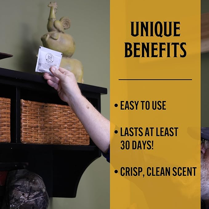 Grandpa Gus's Natural Spider Repellent Pouches, Peppermint and Lemongrass Oil Blend for Indoor Pest Control, Safe for Home, RV, Garage, Basement (10 Pouches)