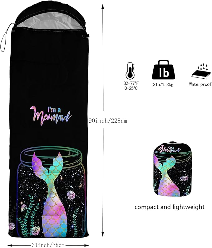 BailiPromise Camping Sleeping Bags,3 Season Warm & Cool Weather,Lightweight,Waterproof Sleeping Bags for Adults & Kids,Traveling,and Outdoors,Camping Gear Equipment