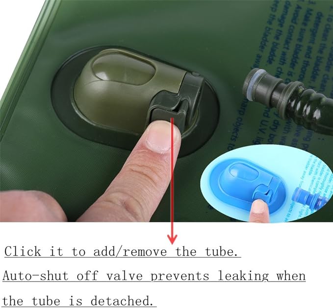 2 Pack Hydration Bladder 2 Liter/70 oz - Water Bladder Pack of 2(1 Piece Blue+1 Piece ArmyGreen) - BPA Free Hydration Pack Replacement