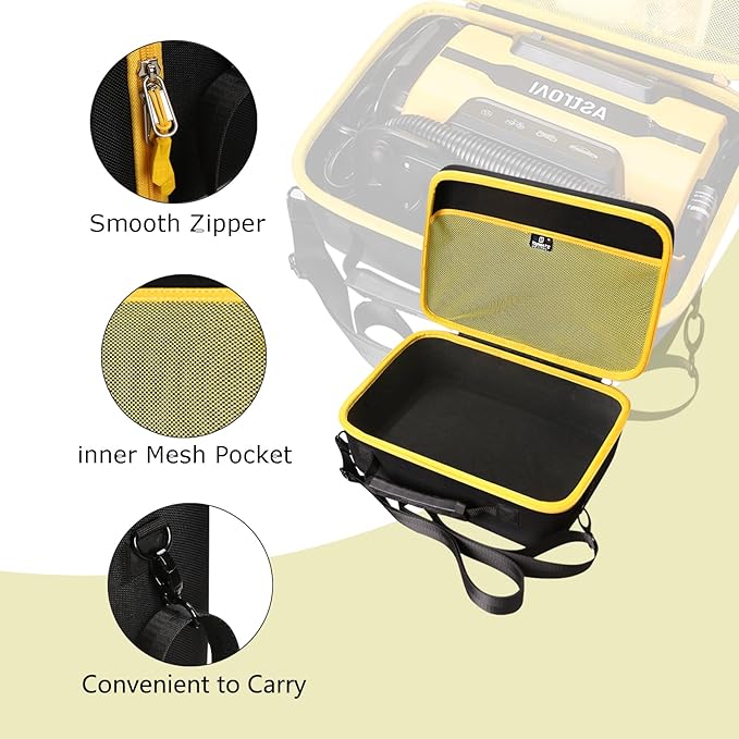 Hard Storage Case for AstroAI Tire Inflator Portable - Air Compressor Pump 150PSI 12V DC/110V AC,Portable EVA Case(Only Case), Black