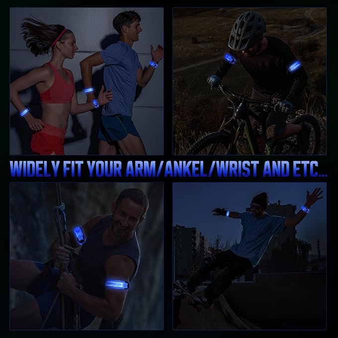 LED Armband for Running (2 Pack), Light Up Armbands Rechargeable, Running Lights, High Visibility Reflective Running Gear for Running Walking Cycling