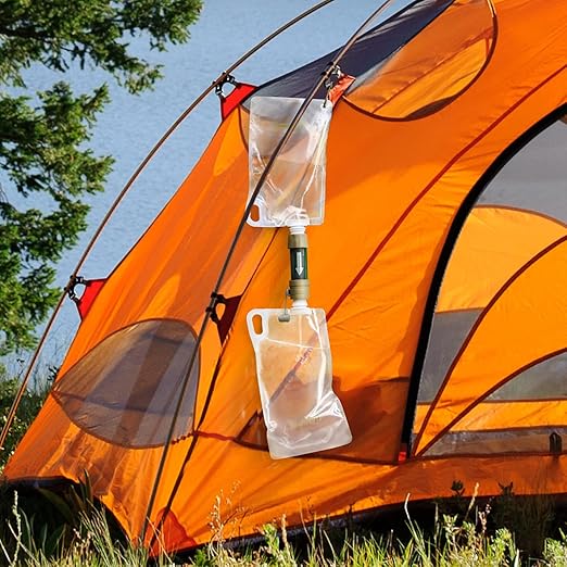 Miniwell Ultralight Gravity Water Filter Straw - Versatile Hiker Kit with Reservoir and Bottles. Emergency Hurricane Storm Supplies