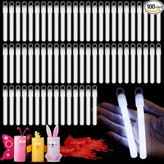 Lewtemi 4" or 6" 100 Pack Bright Glow Sticks Bulk, Glow in The Dark Party Supplies Birthday and Holidays Party Favors