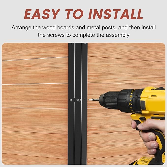 LILYPELLE 36in W x 44in H Air Conditioner Fence, 2 Panels Outdoor Wood Fence Privacy Screen with Metal Stakes, Outside Trash Can Pool Equipment Enclosure Panels Decorative Fences