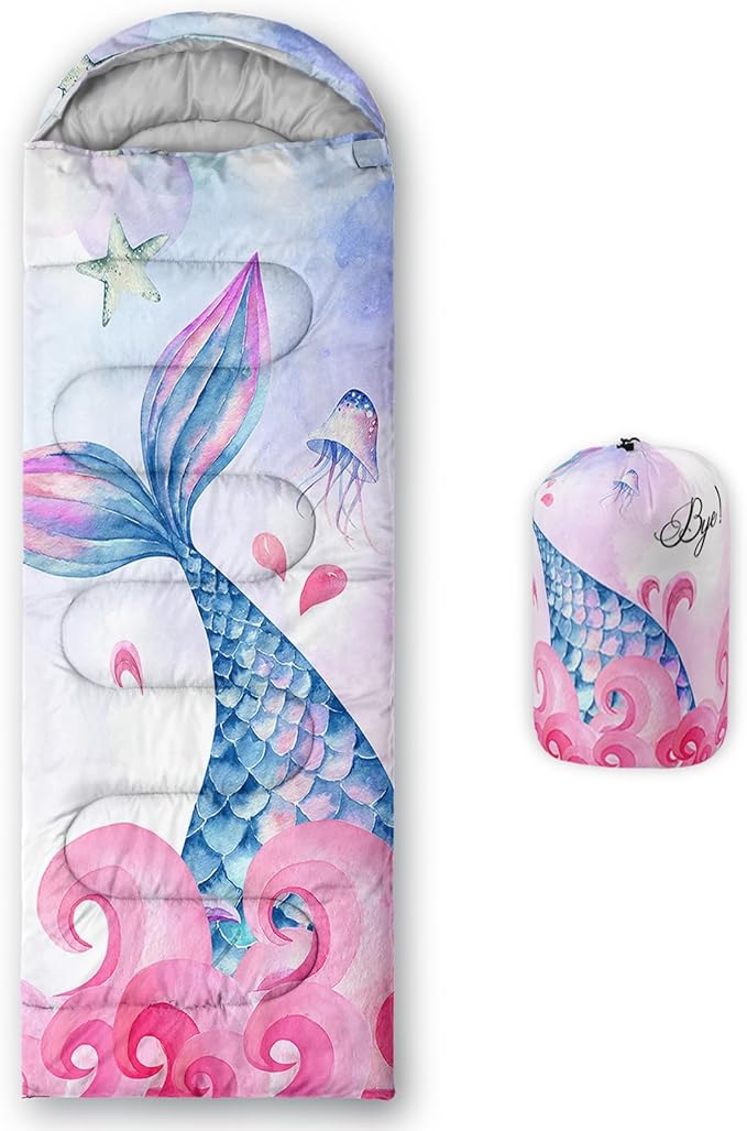 QOOMO Camping Sleeping Bags,3 Season Warm & Cool Weather,Lightweight,Waterproof Sleeping Bags for Adults & Kids,Traveling,and Outdoors,Camping Gear Equipment