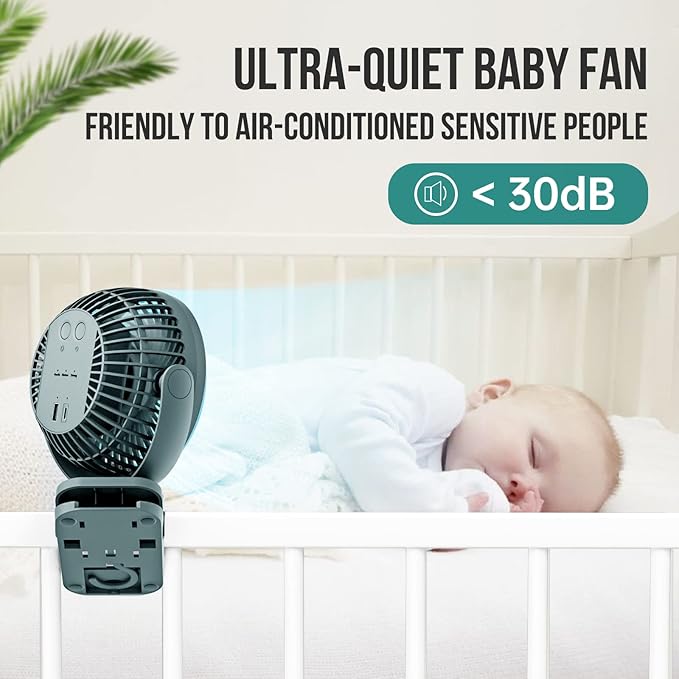 Rechargeable Camping Fan - 65H 12000mAh With Output Ports, Hanging Hook, 360 Head Rotation for Tents, Camp, Green