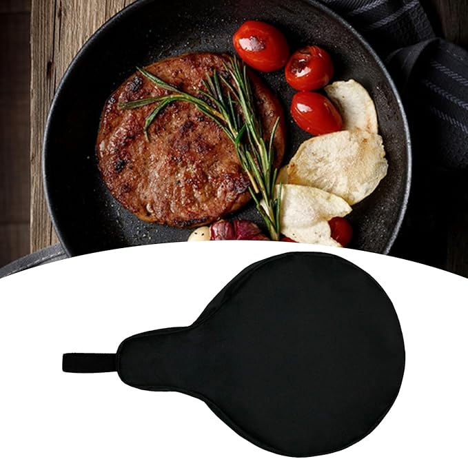 Cast Iron Camping Skillet Bag for 8'' 10'' 12'' Skillets, Skillet Pan Storage Bag Water Resistant Frying Pan Bag with Hanging Loop, Lightweight Skillet Bag for Camping Outdoors,1pcs