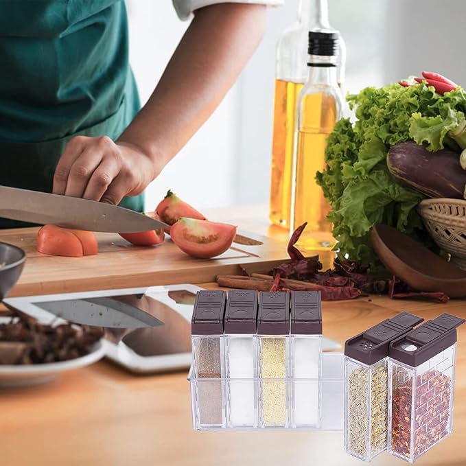 URALFA Small Spice Containers with 2-in-1 Lids 24 Pack, Spice Shakers with Adjustable Holes and Lids Seasoning Jars with Labels, Travel Seasoning Containers Camping Spice Kit for Home, Kitchen, BBQ