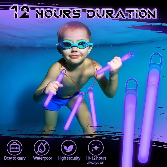 Lewtemi 4" or 6" 100 Pack Bright Glow Sticks Bulk, Glow in The Dark Party Supplies Birthday and Holidays Party Favors