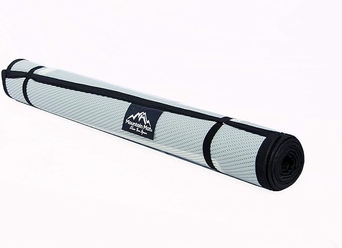 3x6 Solid Gray RV Patio Mat – Extra Thick 5mm Recycled Poly Rug – Waterproof, Reversible, Heavy-Duty – Compact Premium Outdoor Rug for Camping, Deck, Beach (Grey, 3' x 6')