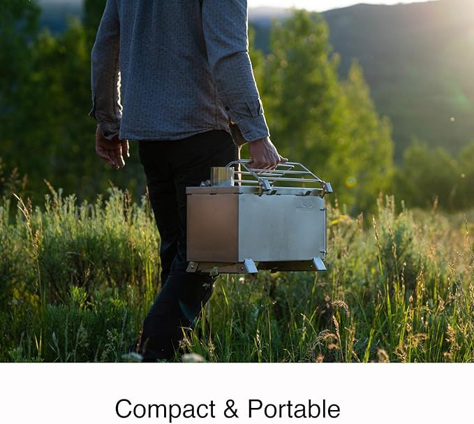 Winnerwell Nomad View 1G M Size Wood Burning Tent Stove, Stainless Steel Portable Cook Camping Stove with Glass Windows and Folding Legs for Hot Tent, Teepee, or Outdoor Shelter Use