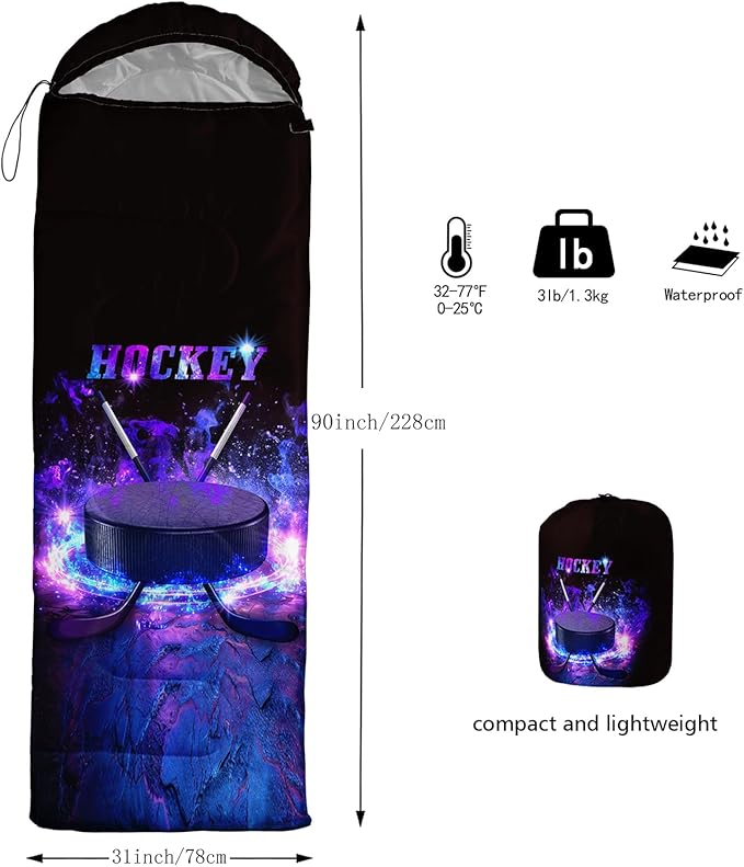 QOOMO Camping Sleeping Bags,3 Season Warm & Cool Weather,Lightweight,Waterproof Sleeping Bags for Adults & Kids,Traveling,and Outdoors,Camping Gear Equipment