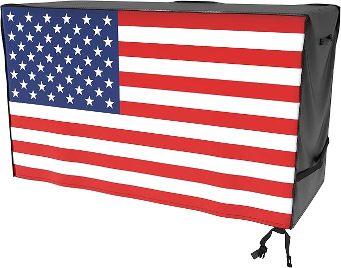 ATYARD 55-inch Outdoor Cover for Keter Unity XL Portable Table - UV Resistant, Breathable, All Weather (55" L x 24" W x 32" H) Black,American Flag
