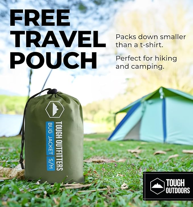 Tough Outdoors Mosquito Pants - Bug Pants for Men & Women - Net Bug Mesh for Gardening & Outdoor Protection from Flies, Gnats - with Free Carry Pouch - Green/Pants Only, Small-Medium