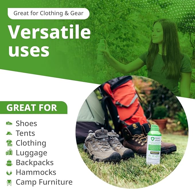 Premium Permethrin Spray - Tick, Flea, Fly, Mosquito, Chigger, Spider & Bed Bug Repellent for Clothing, Gear, Furniture, & Tents, Last up to 60 Days, Clear, 6 Oz Aerosol