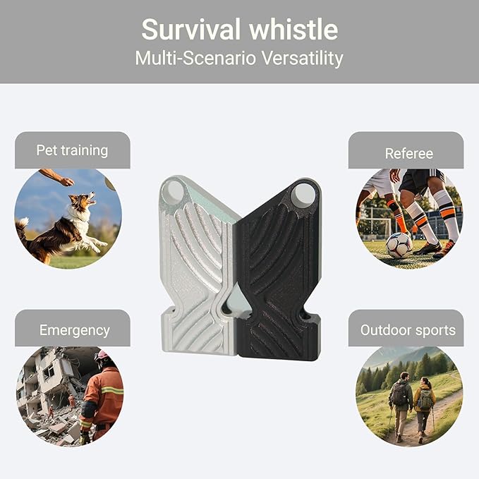 Emergency Whistle with Lanyard - 120dB High Decibel Emergency Safety Whistle for Hiking, Camping, Boating, Fishing, Kayaking and Rescue Signaling.