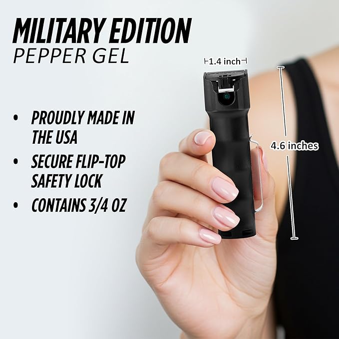 Guard Dog Security Pepper Gel for Self Defense,18-Foot Range, Flip-Top Safety, Belt Clip, Maximum Strength OC Pepper Spray Personal Protection, Made in USA, 3/4 oz