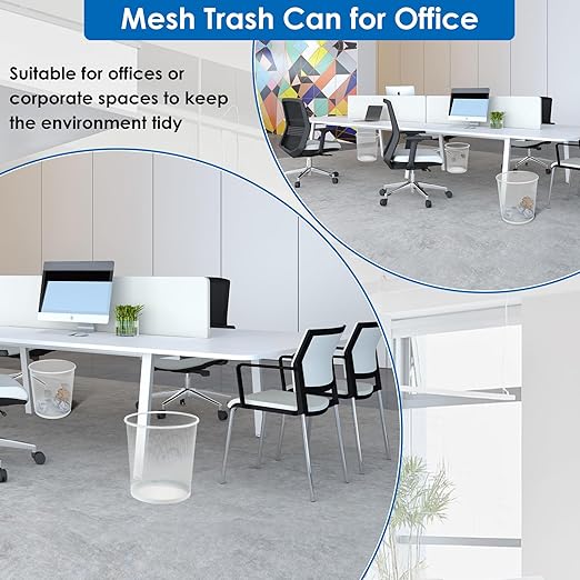 Office Mesh Trash Cans (10-Pack 6 Gal),Open Metal Wire Wastebaskets, Mesh Office Garbage Can, Waste Basket Trash Can for Near Desk,Recycling Garbage Container Bin for Home,School